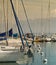 Beautiful white sailing boats atÂ Veytaux port on Geneva lake on